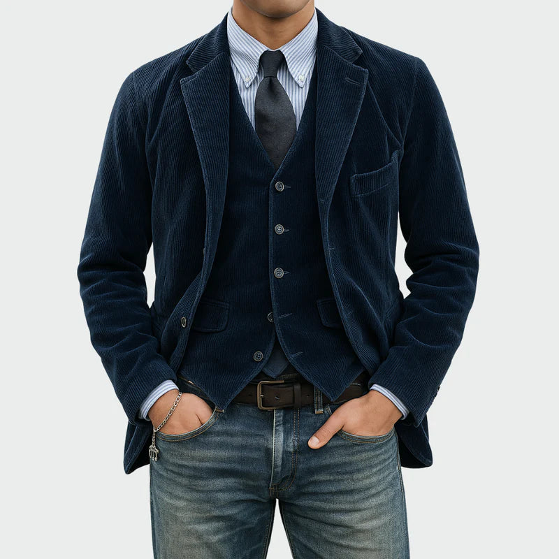 Tomas | Conjunto de chaqueta y chaleco de terciopelo