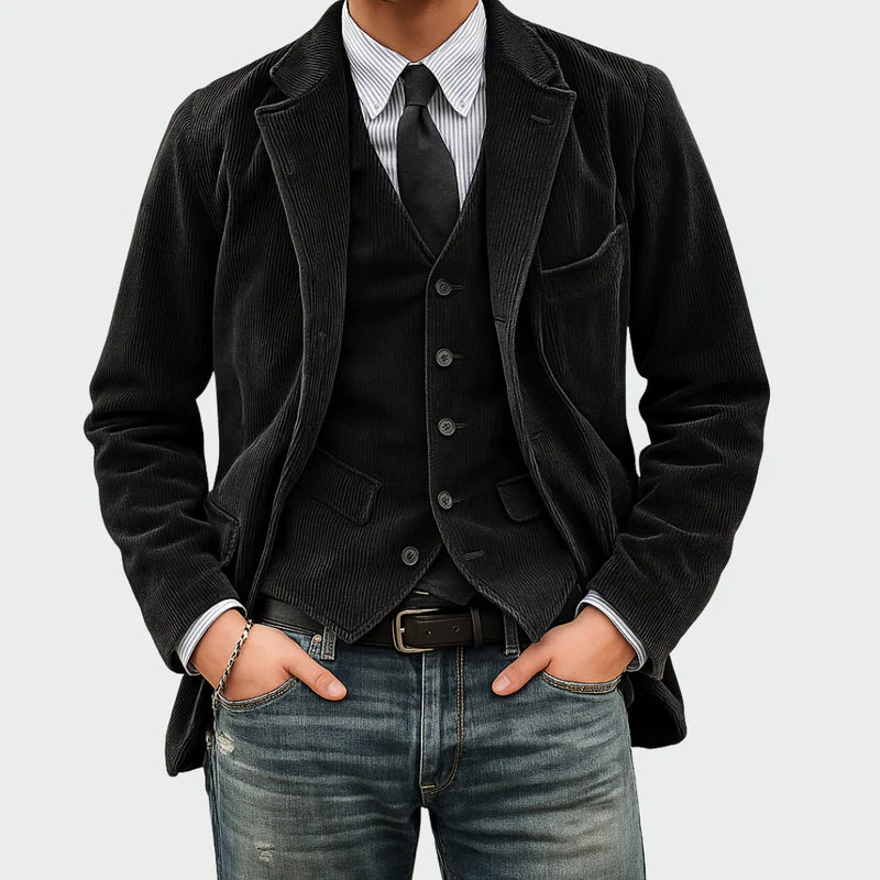 Tomas | Conjunto de chaqueta y chaleco de terciopelo