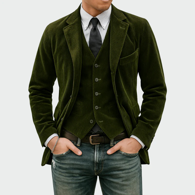 Tomas | Conjunto de chaqueta y chaleco de terciopelo