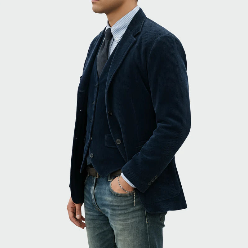 Tomas | Conjunto de chaqueta y chaleco de terciopelo